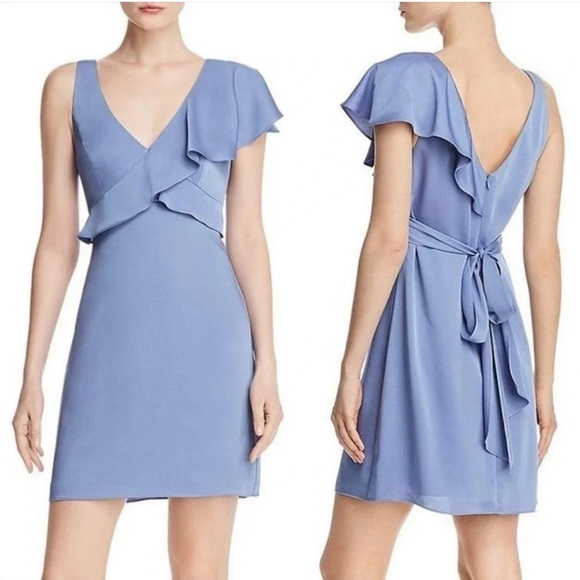 BCBGMaxAzria Dresses & Skirts - BCBGMaxAzria Light Blue Ruffle Mini Dress